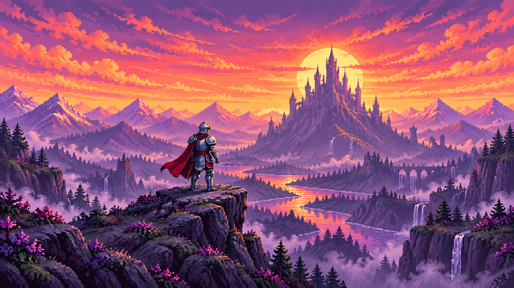 Wzór Pikselowy Rycerz na prezent dla fana RPG